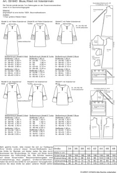 Preview: Art. 02-940  Bluse/Kleid mit Volantärmeln